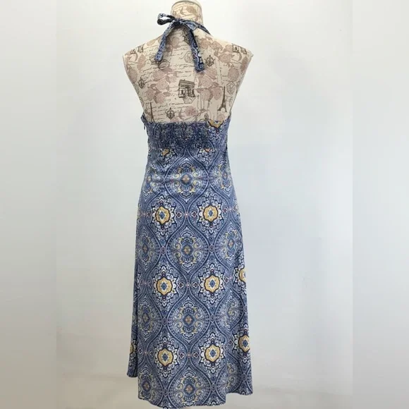 TOMMY HILFIGER  Blue and Yellow paisley Backless Dress size 4 - Picture 9 of 14